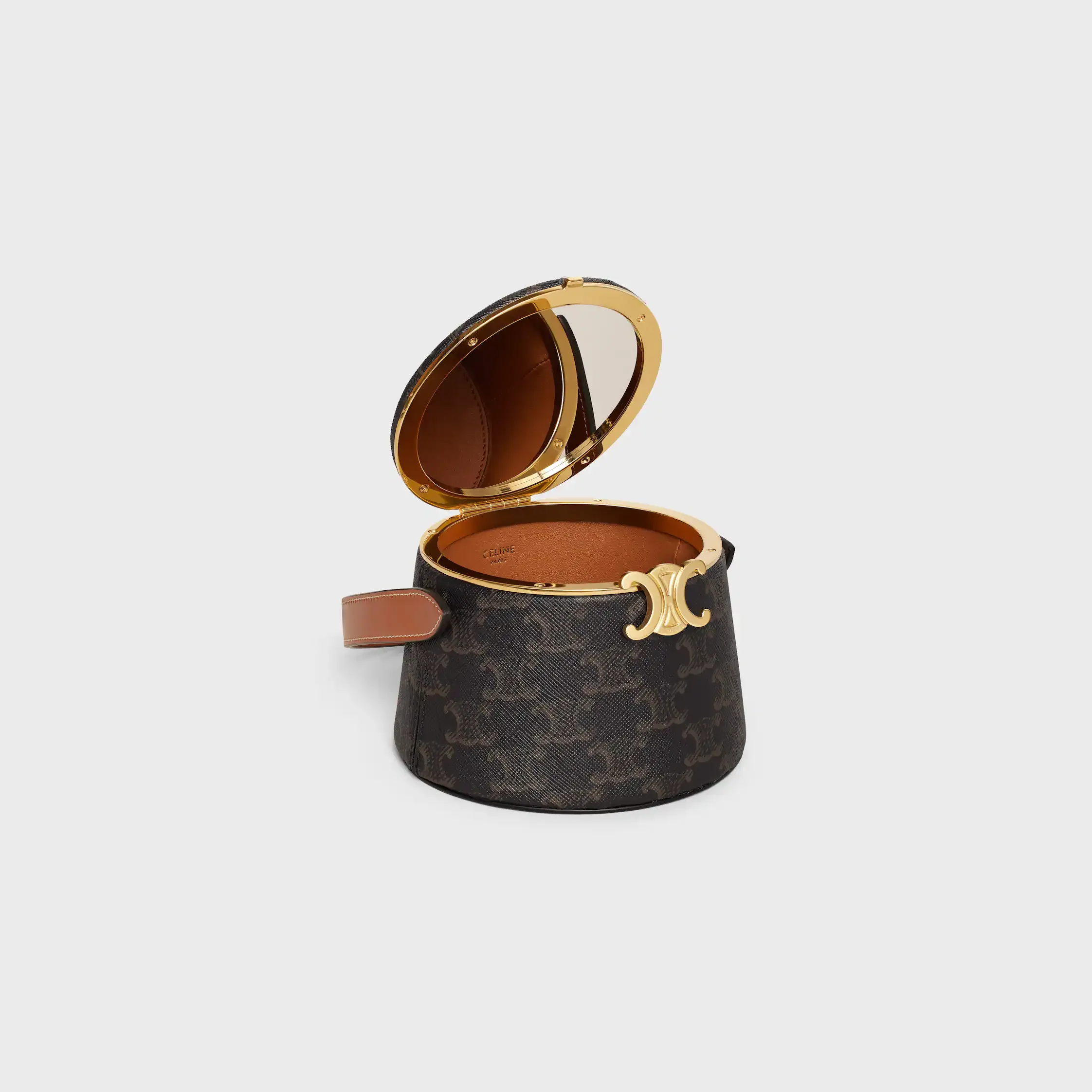 MINI BOLSO NINA CELINE EN CUERO DE CORDERO CON ESTAMPADO DE LONA TRIOMPHE Y CUERO DE VACUNO