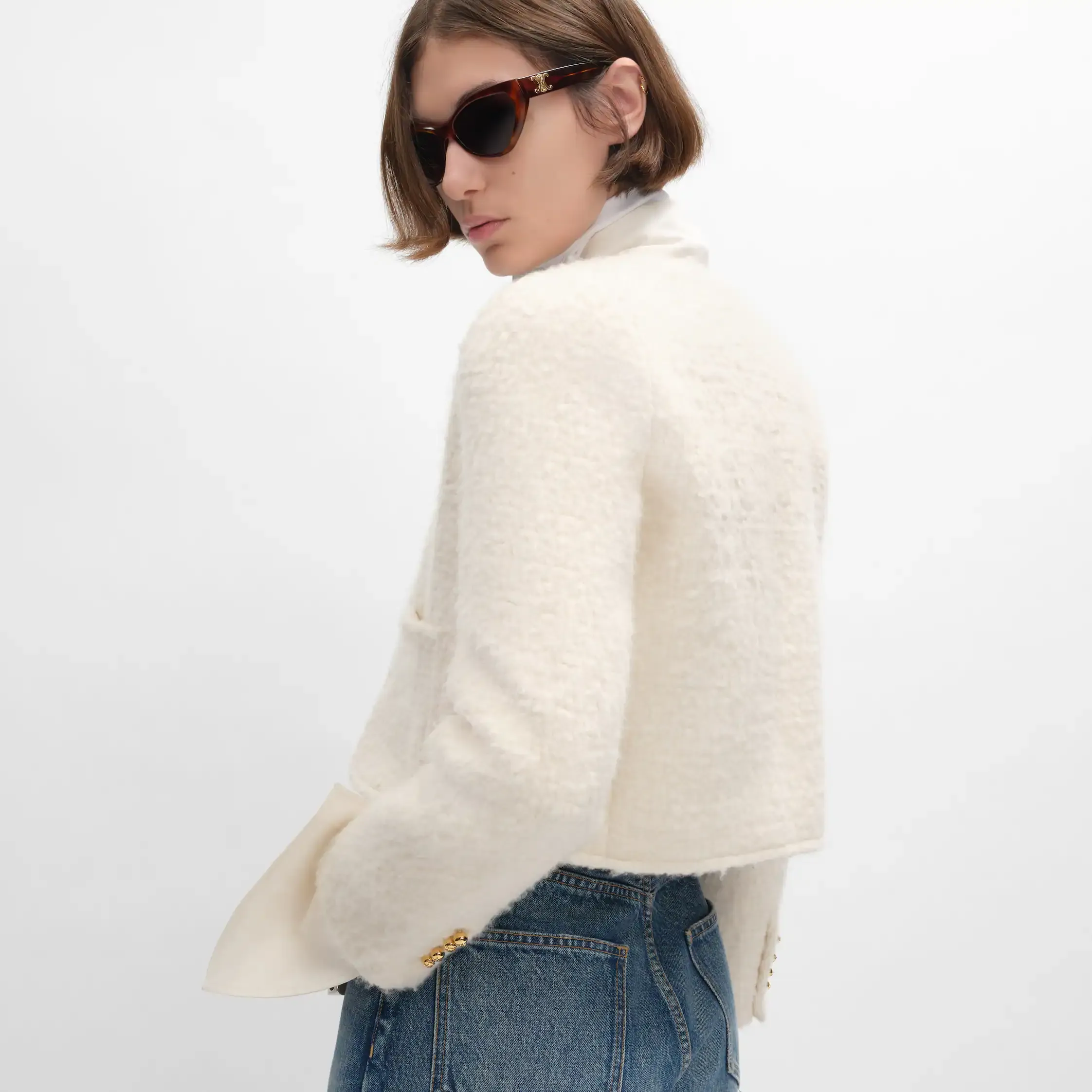 chaqueta icone en cachemira y lana natté