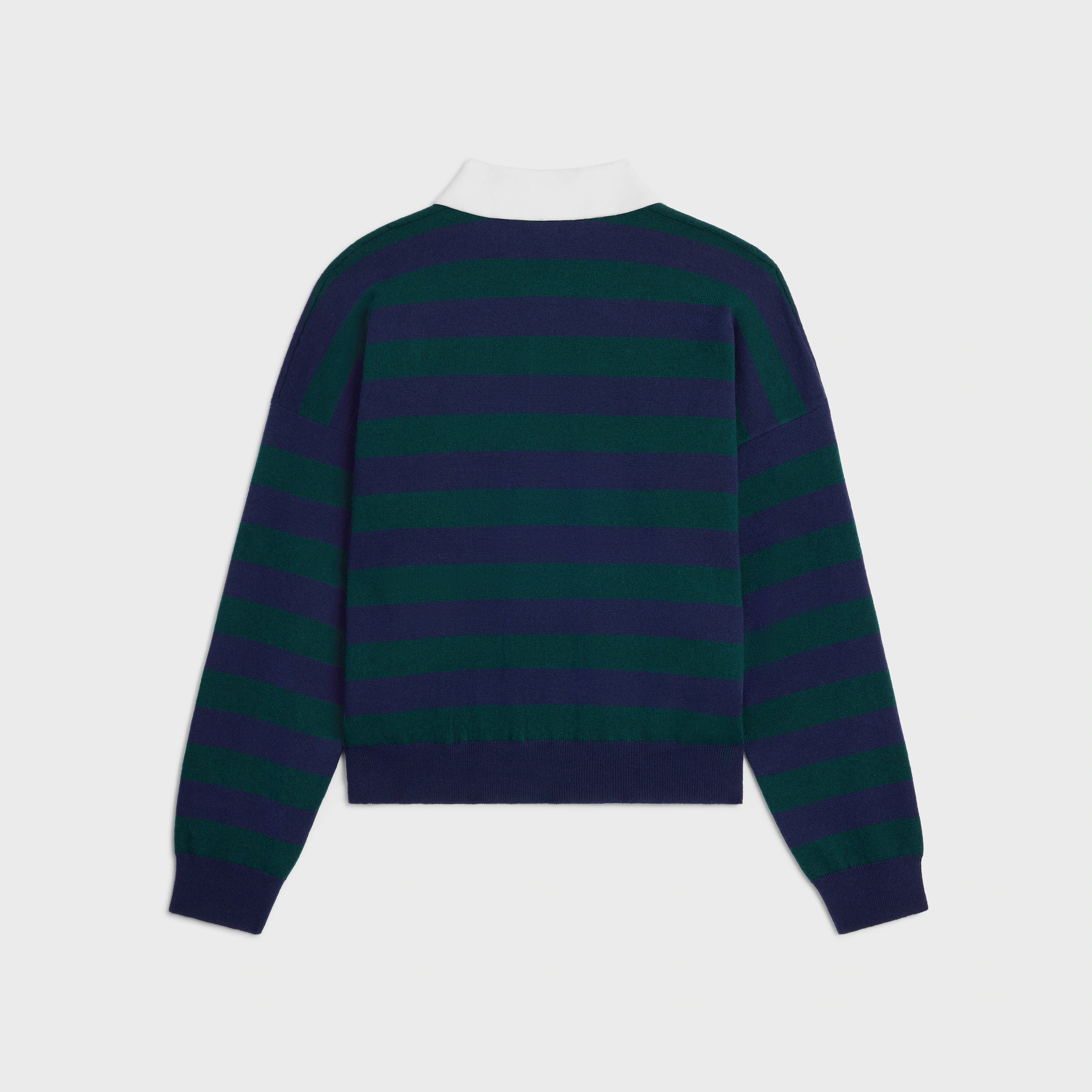 jersey de punto polo en lana con rayas