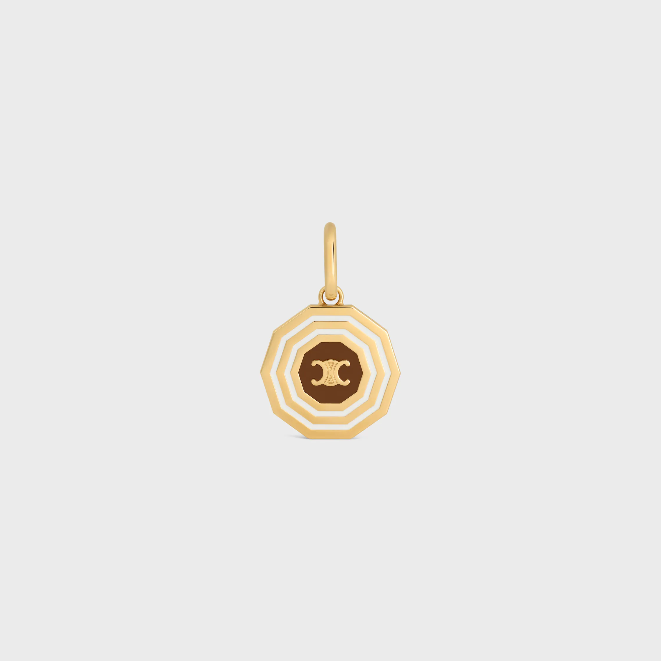 CHARMS DECÁGONO MEDALLA TRIUNFO EN ESMALTE Y LATÓN CON ACABADO EN ORO