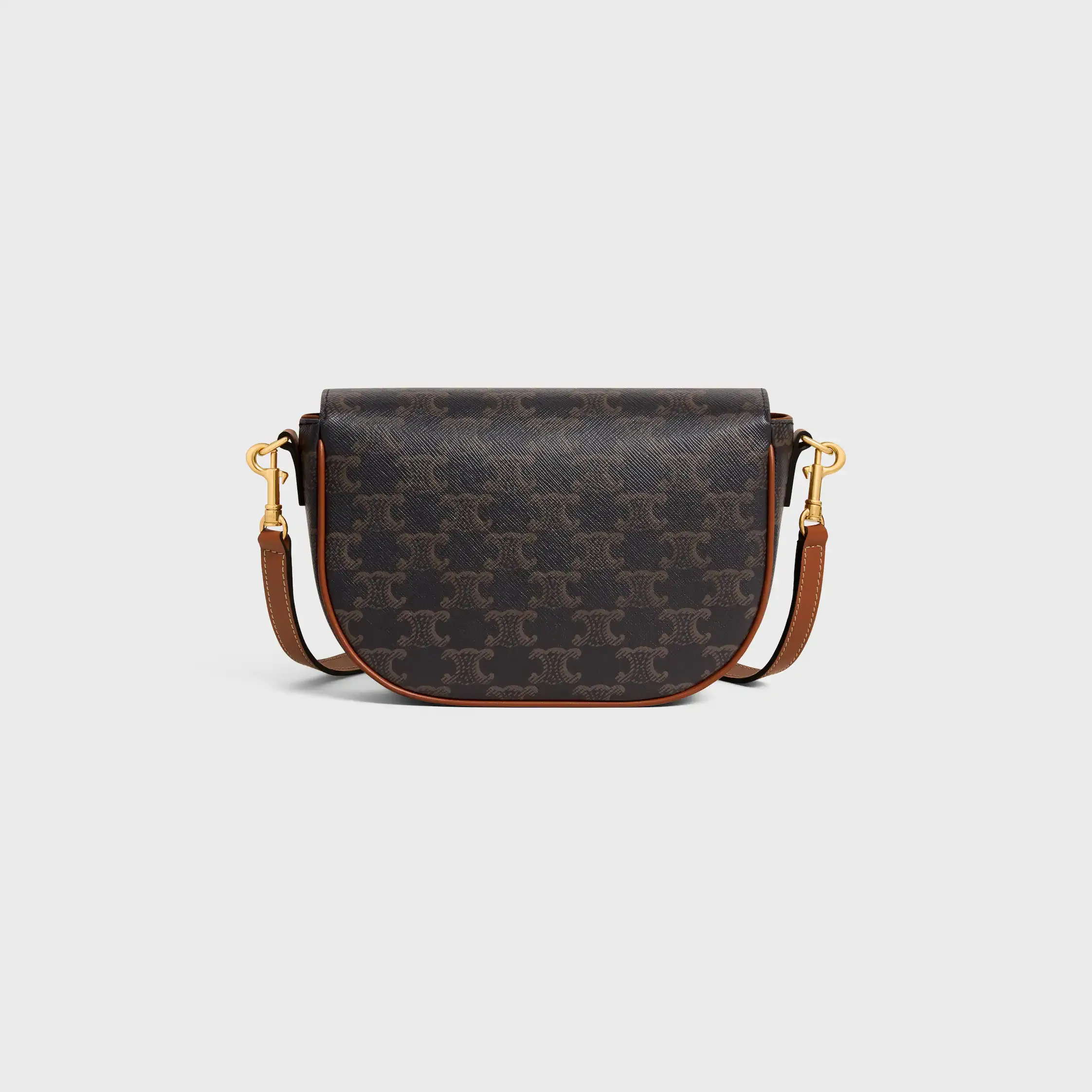 BOLSO DE HOMBRO FOLCO EN TELA TRIOMPHE Y CUERO DE TERNERA