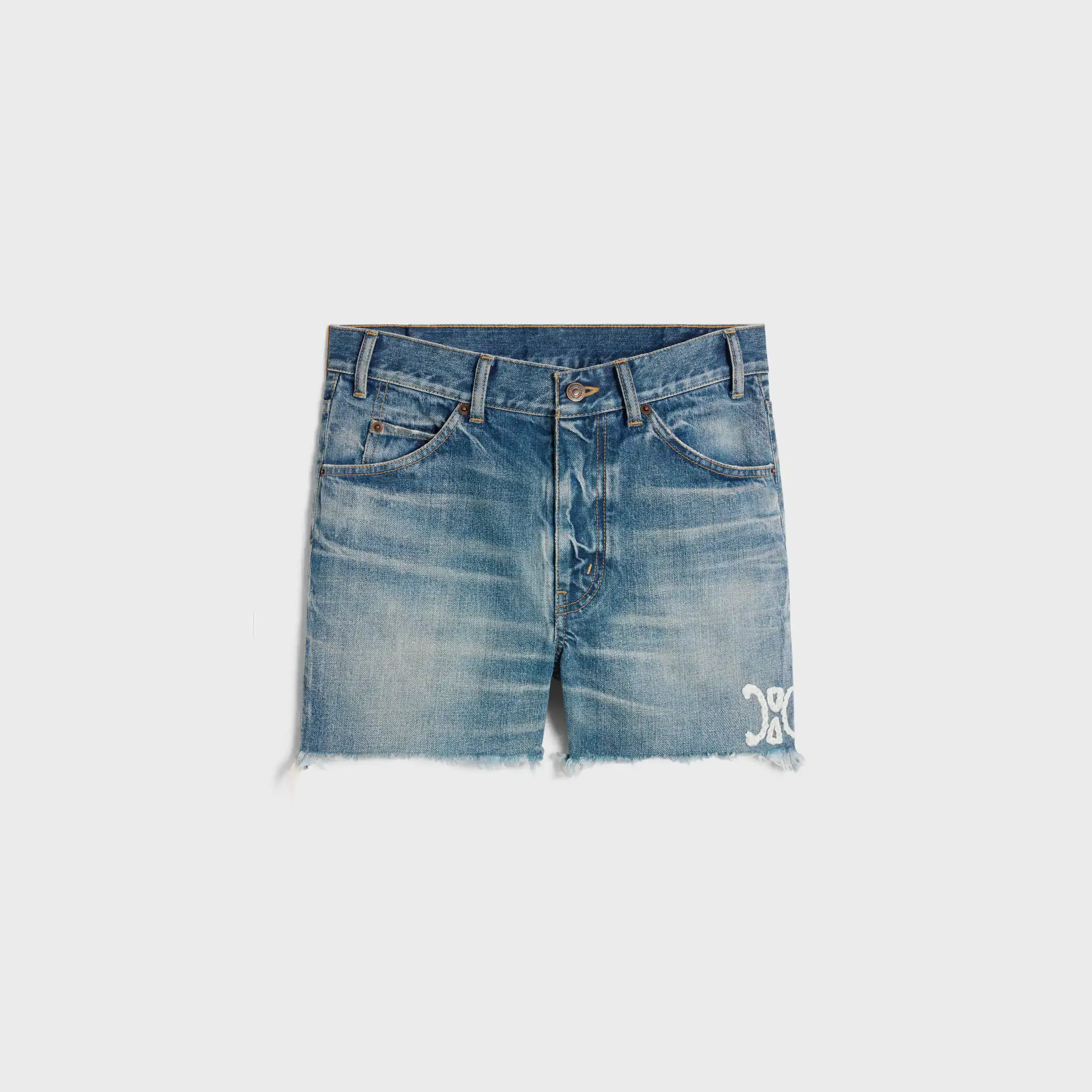 pantalones cortos de skate en denim lavado electric sky