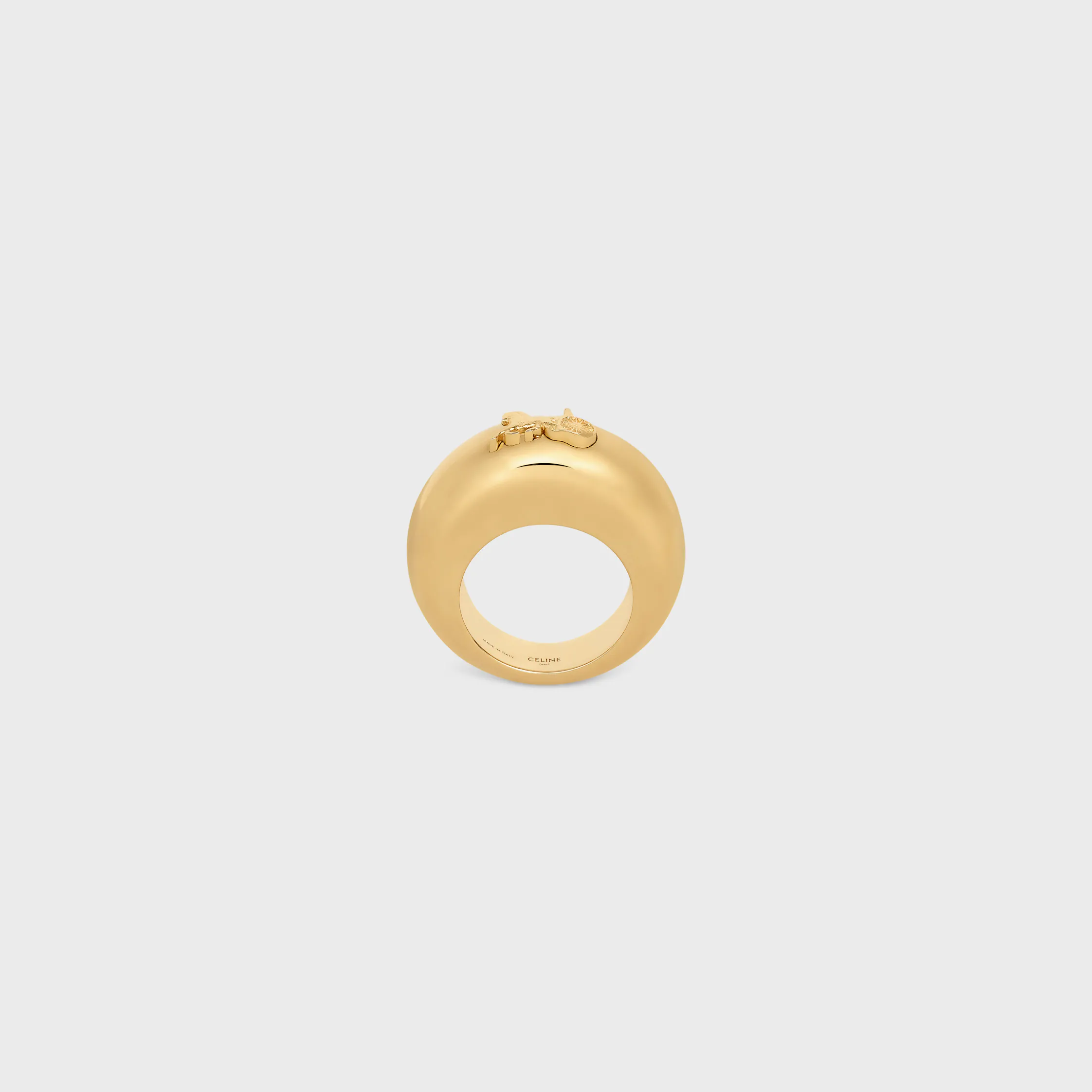 Anillo Celine Sulky en latón con acabado dorado
