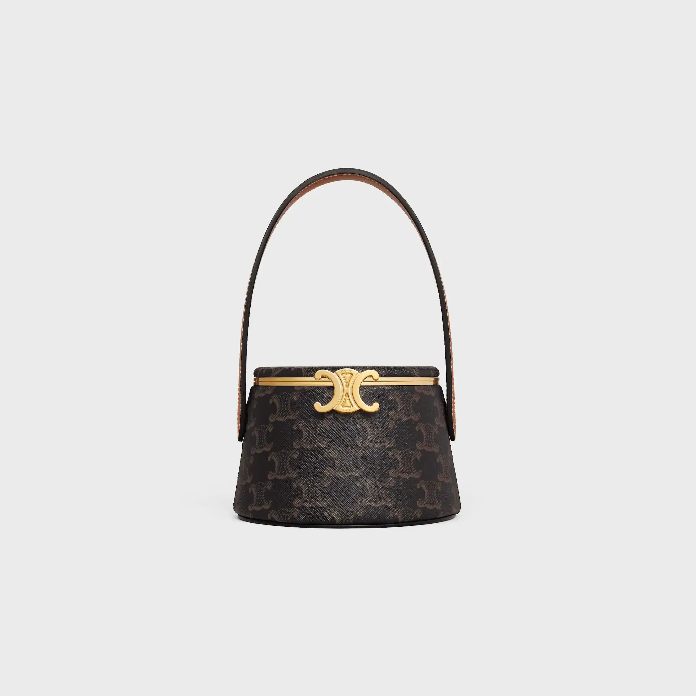 MINI BOLSO NINA CELINE EN CUERO DE CORDERO CON ESTAMPADO DE LONA TRIOMPHE Y CUERO DE VACUNO