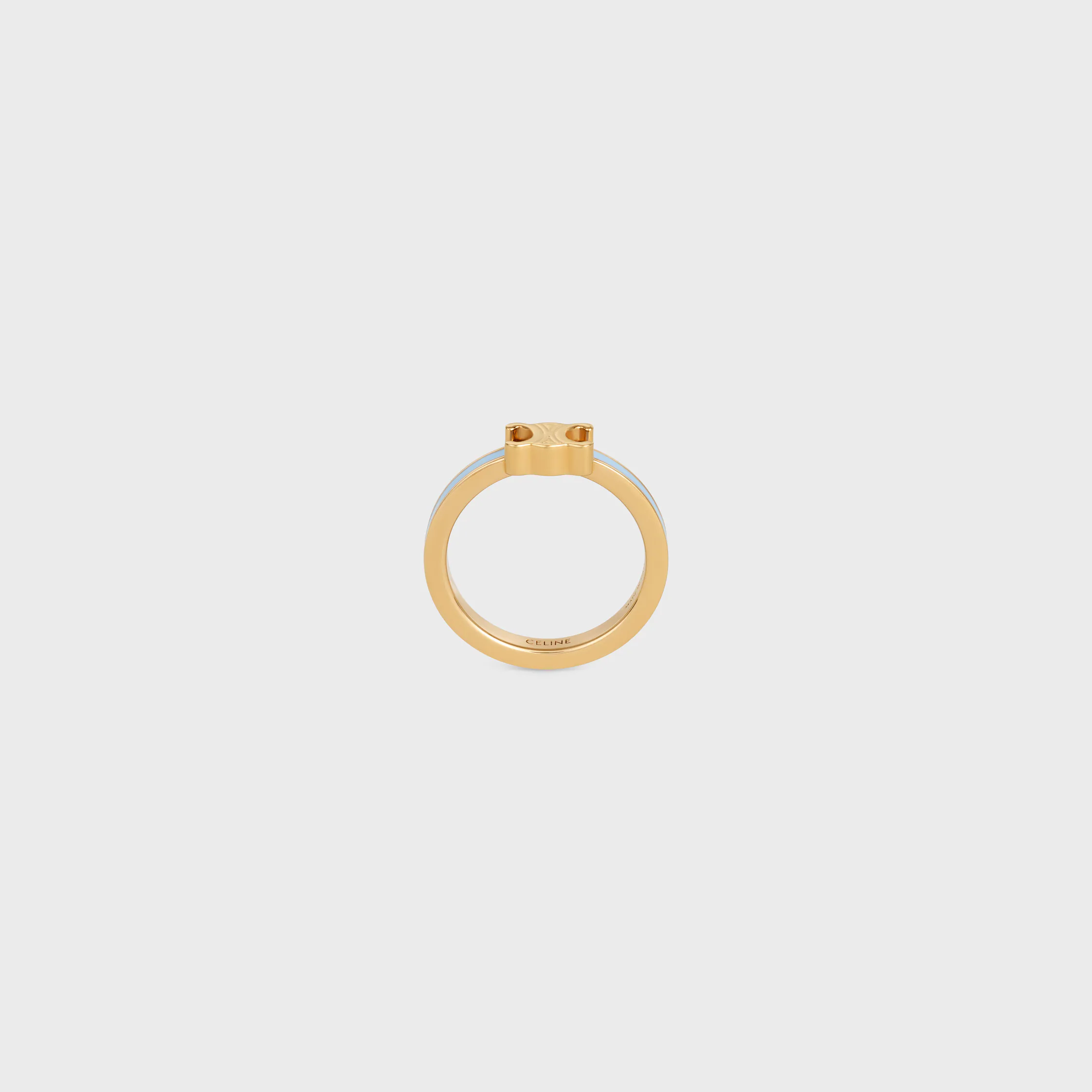 Anillo Triomphe en esmalte y latón con acabado dorado