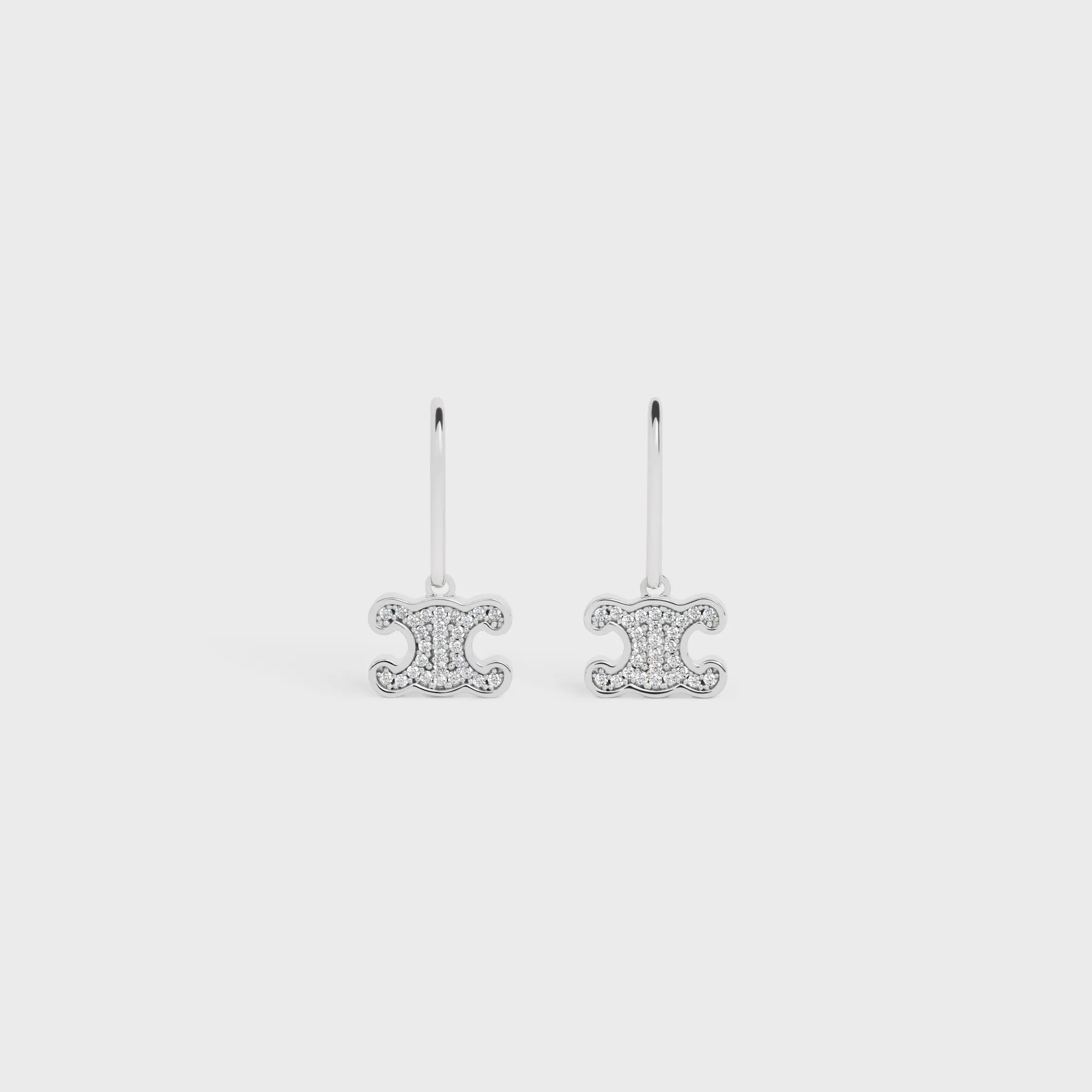 Auriculares Triomphe con Cristales de Latón con Acabado Rodio y Cristales