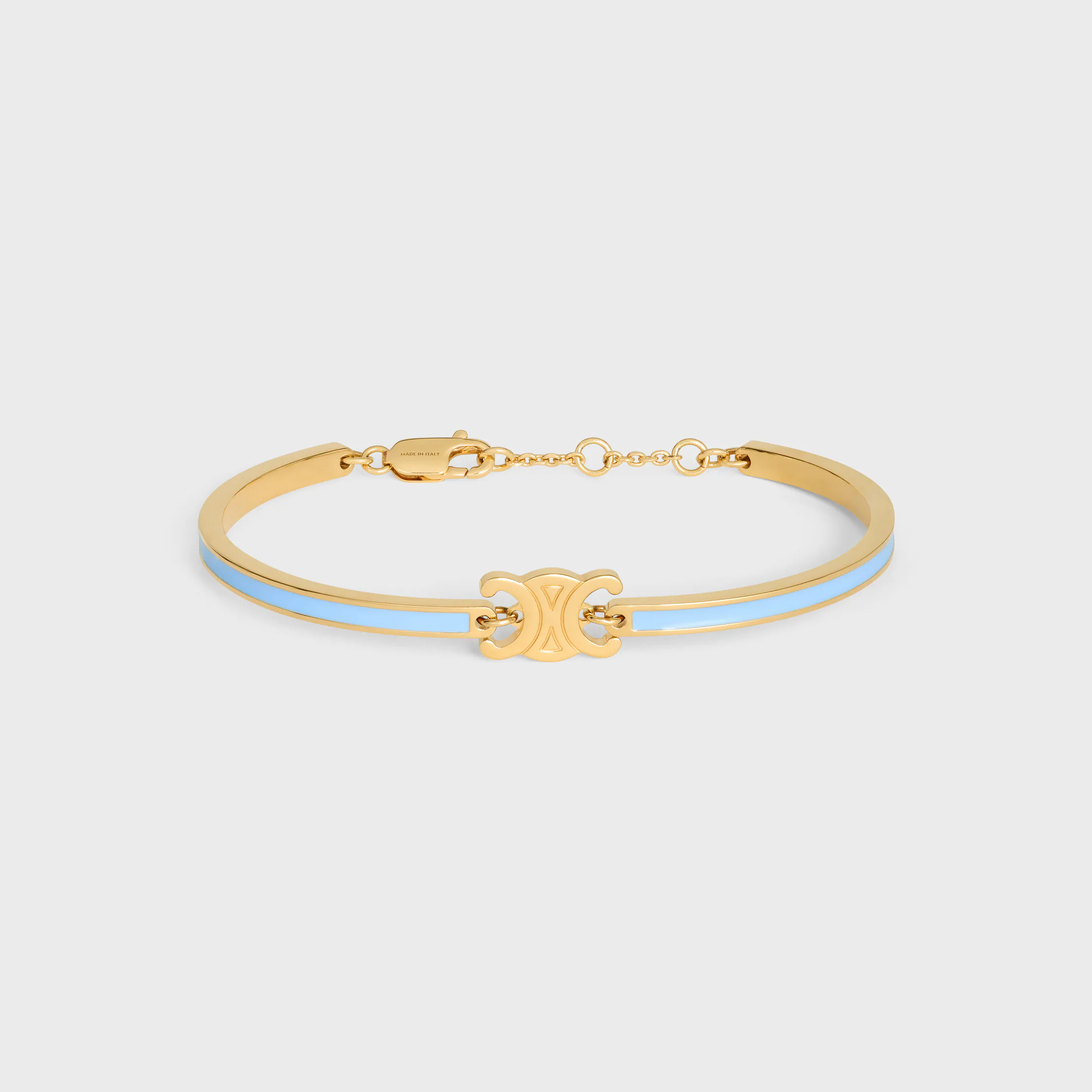 Pulsera articulada Triomphe en esmalte y latón con acabado dorado
