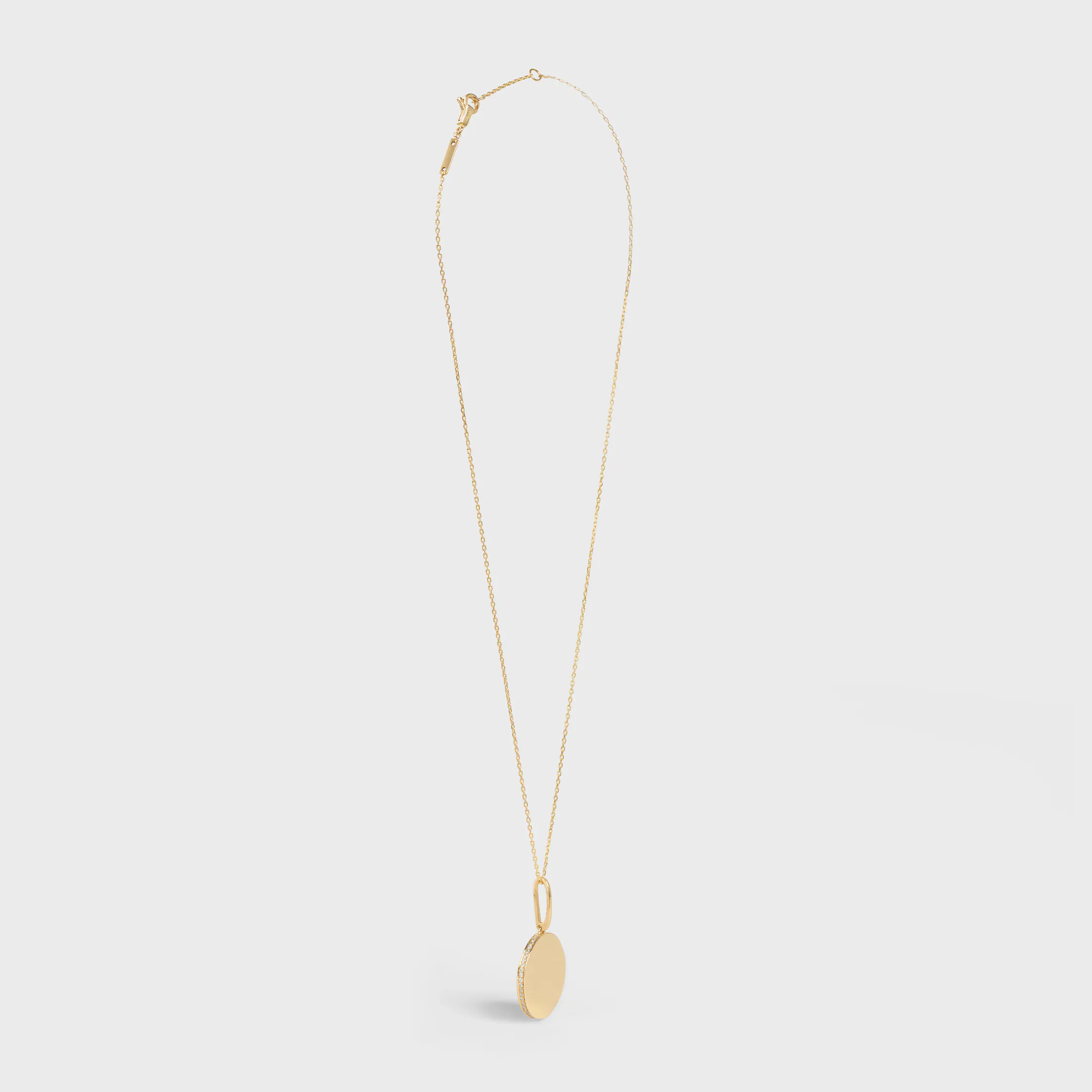 Collar Medalla Celine Pequeño en Oro Amarillo y Diamantes