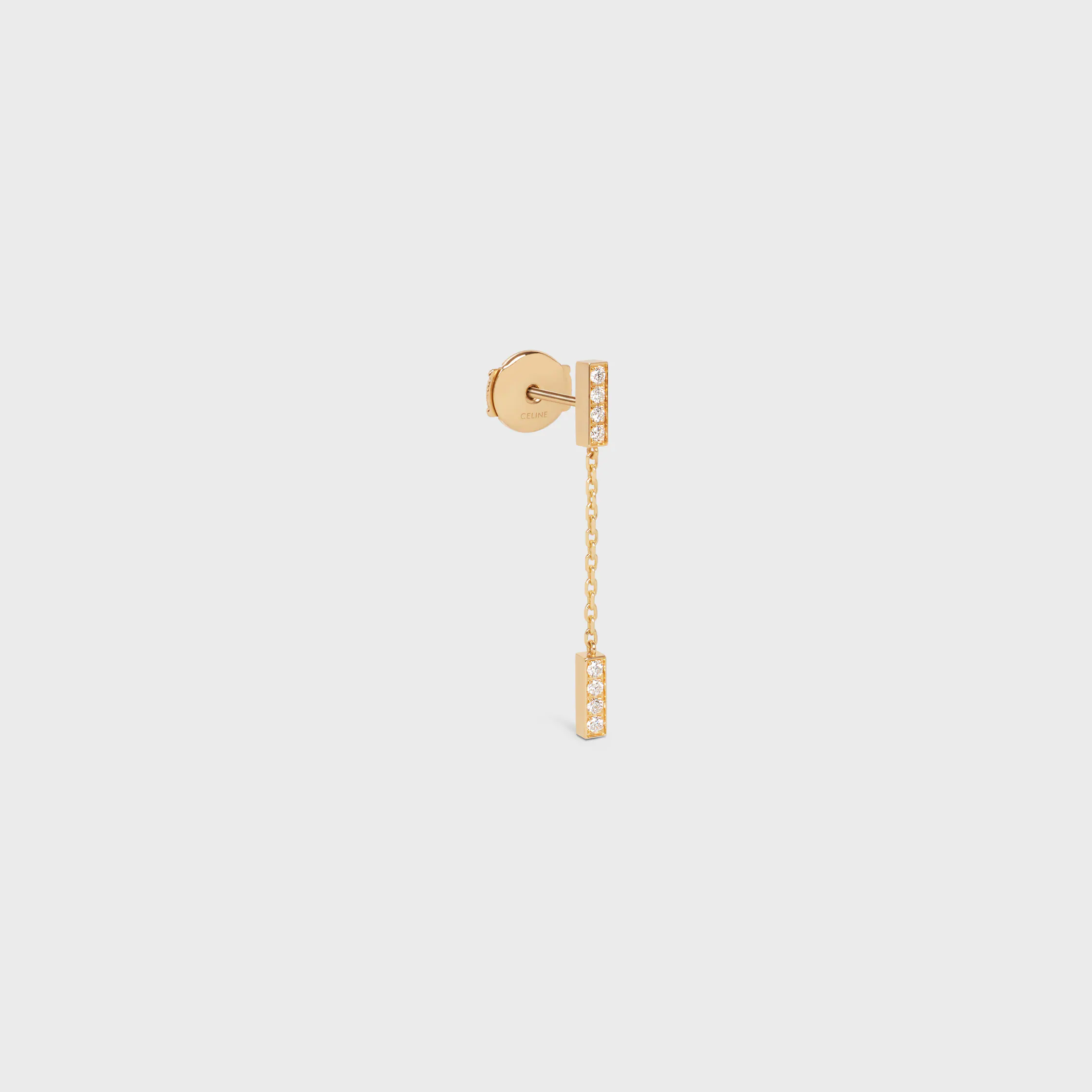 Aretes dobles Celine Line en oro amarillo y diamantes