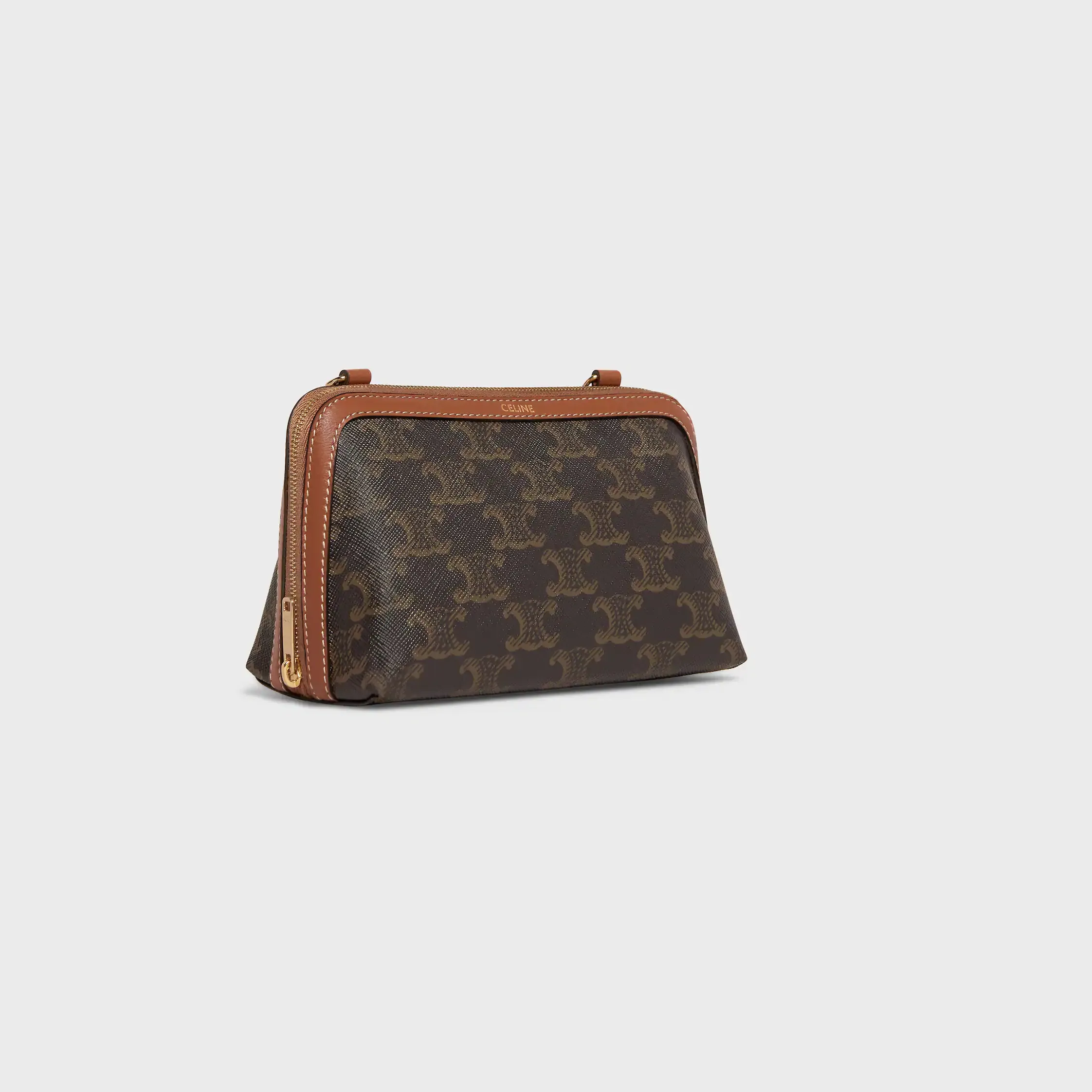 Clutch con cadena IN Triomphe de lona y piel de cordero
