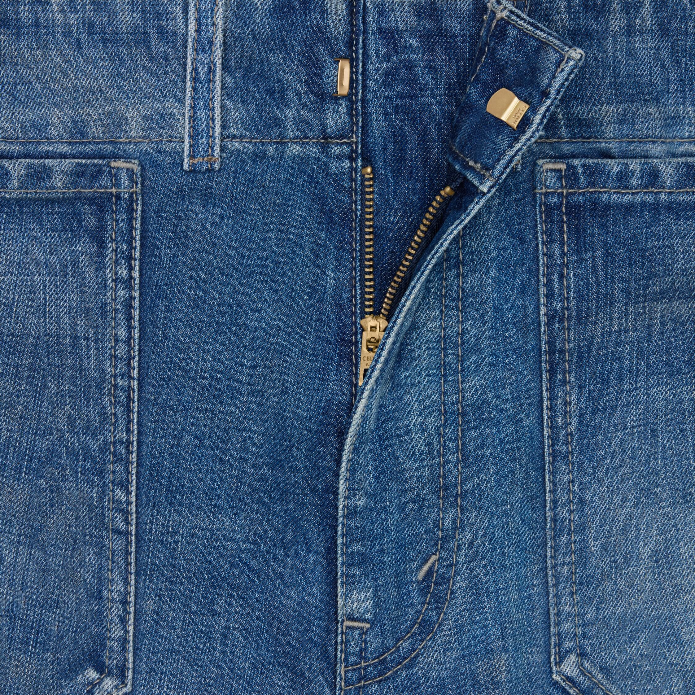pantalones flare 002 IN DENIM DE ALGODÓN LIGERO