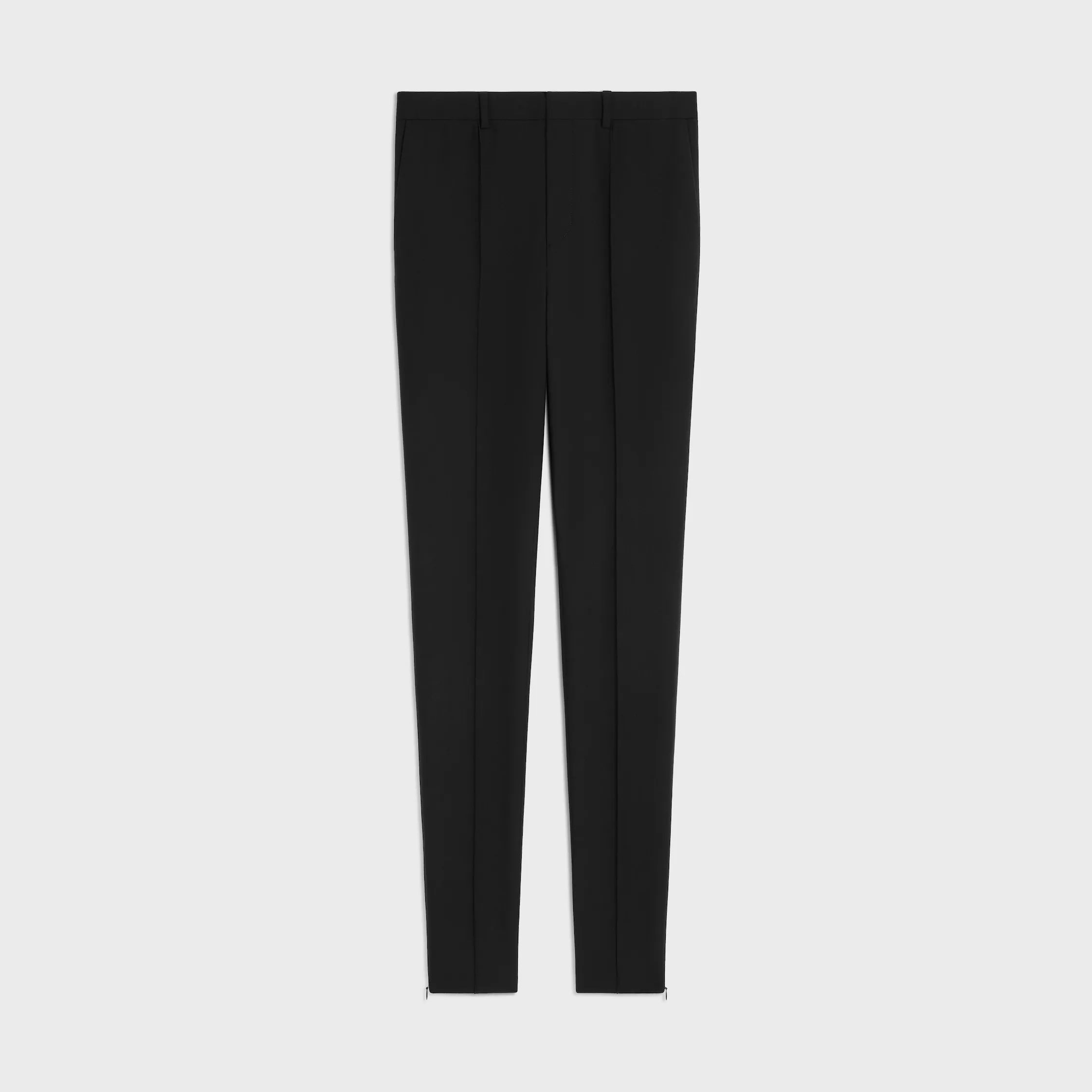 pantalones ajustados en gabardina de lana elástica